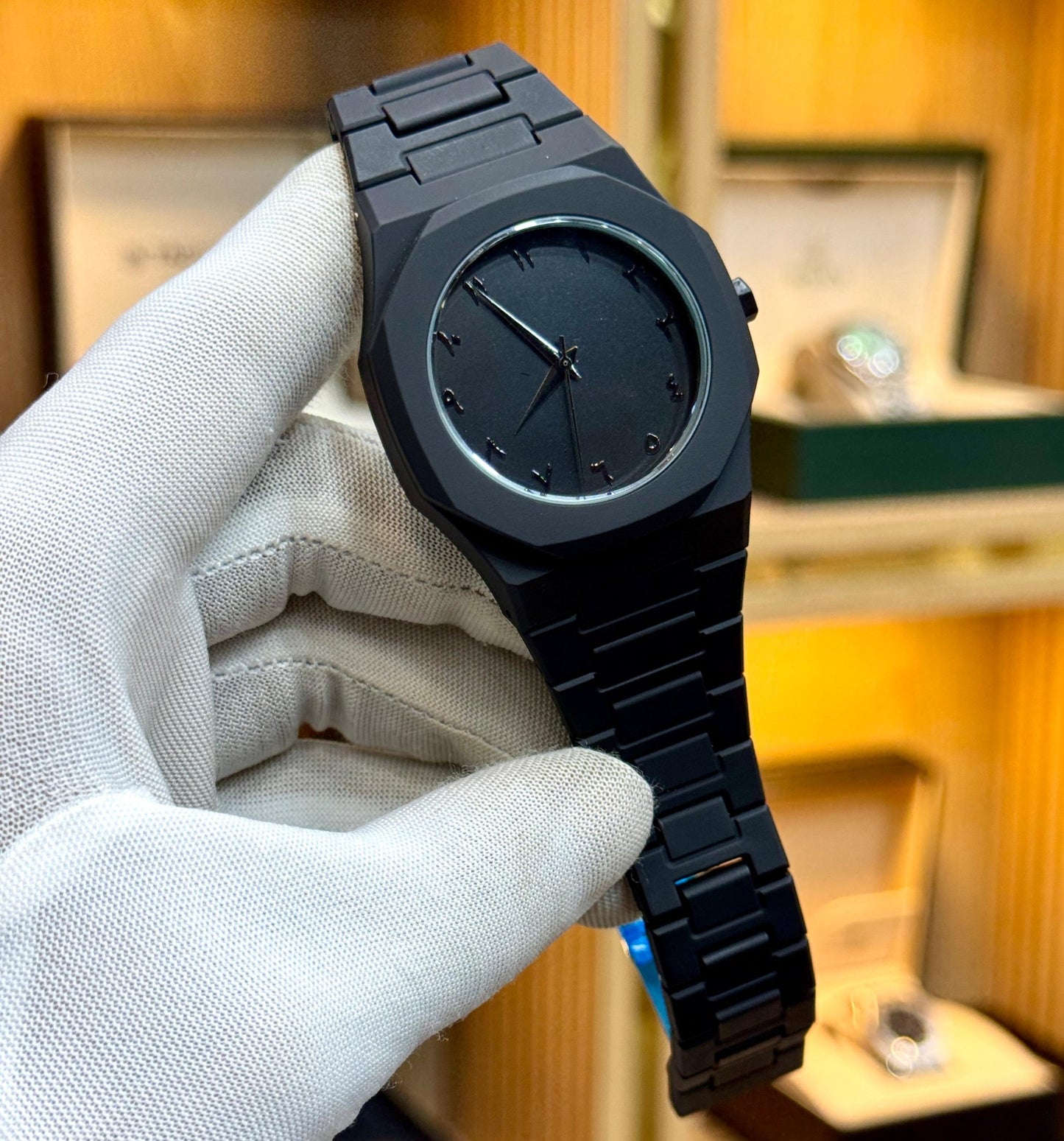 Black Aura Quartz Watch – Premium Quality & Finish | Black Color Watch