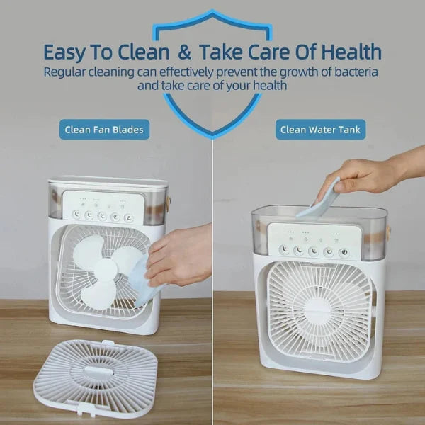 Portable Air Conditioner Fan | Led Night Light Water Mist